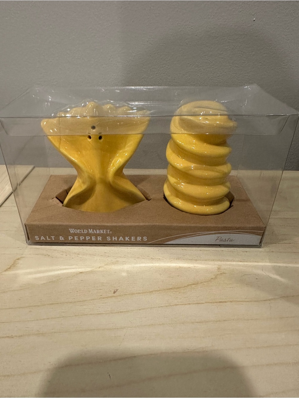 World Market Yellow Pasta Salt & Pepper Shaker Set